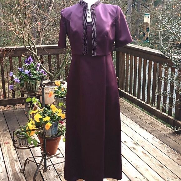 Vintage  Cachet Satin Formal, Jacket and Gloves - Picture 1 of 14